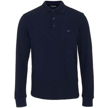 Emporio Armani Sweater  Lounge Pique Polo Sweatshirt Navy