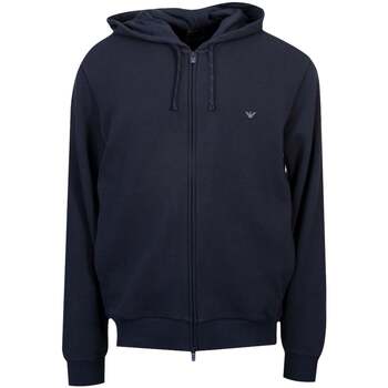 Emporio Armani Sweater  Lounge Pique Zip Hoodie Navy