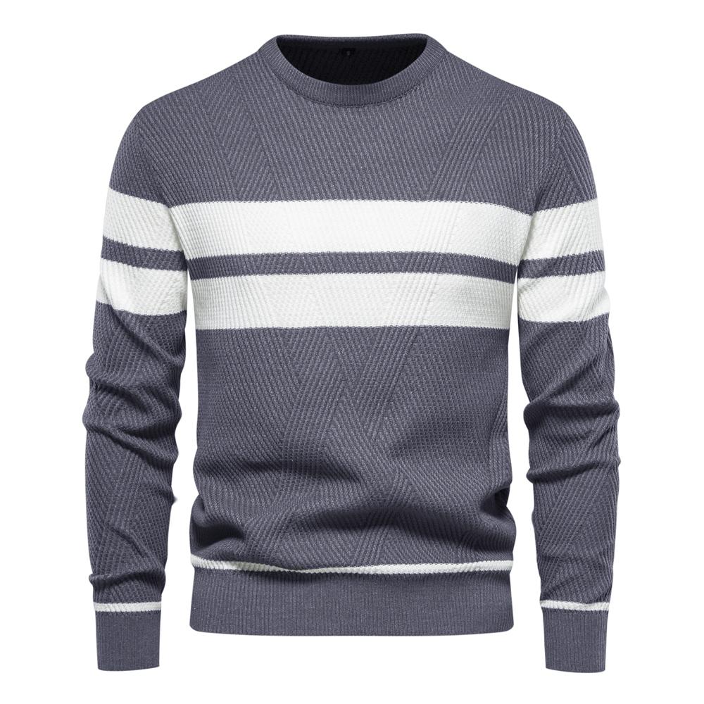AIOPESON Men Fashion Usegiraffe Lente Herfst Casual trui Heren trui Slanke heren trui Modetrend Eenvoudige heren trui Lange mouw Warm L donkergrijze kleur