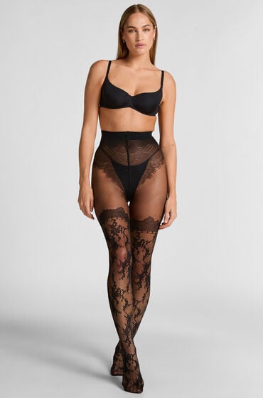 Hunkemöller Panty 20 Denier Kant Zwart
