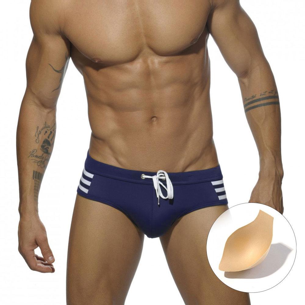 UXH Fashion Herenmode Kleurblok Racer Korte Strakke Zwemslip Trunks Broek Lage taille Trekkoord Sneldrogend XXL