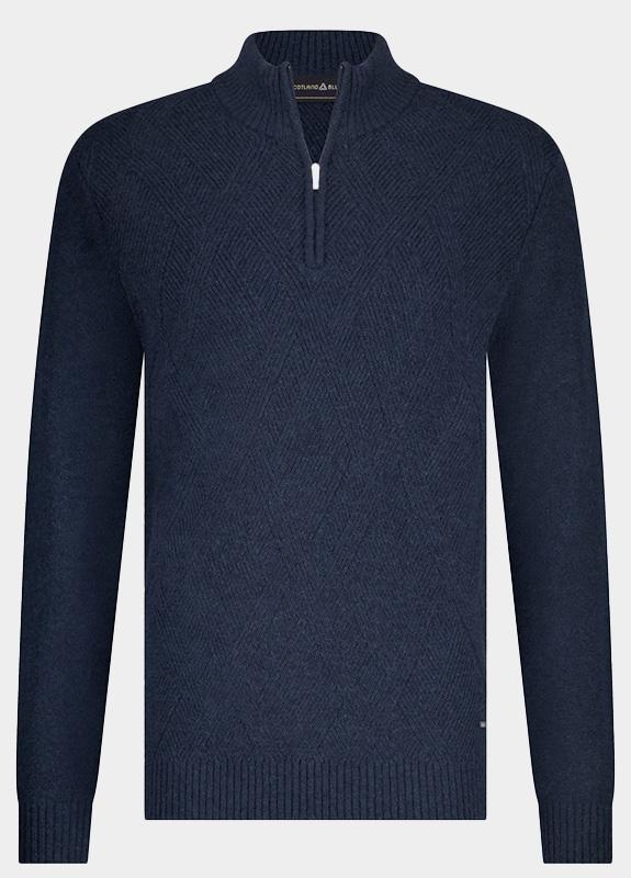 Bos Bright Blue Scotland blue half zip otto pullover half zip spe25305ot32sb/290 navy