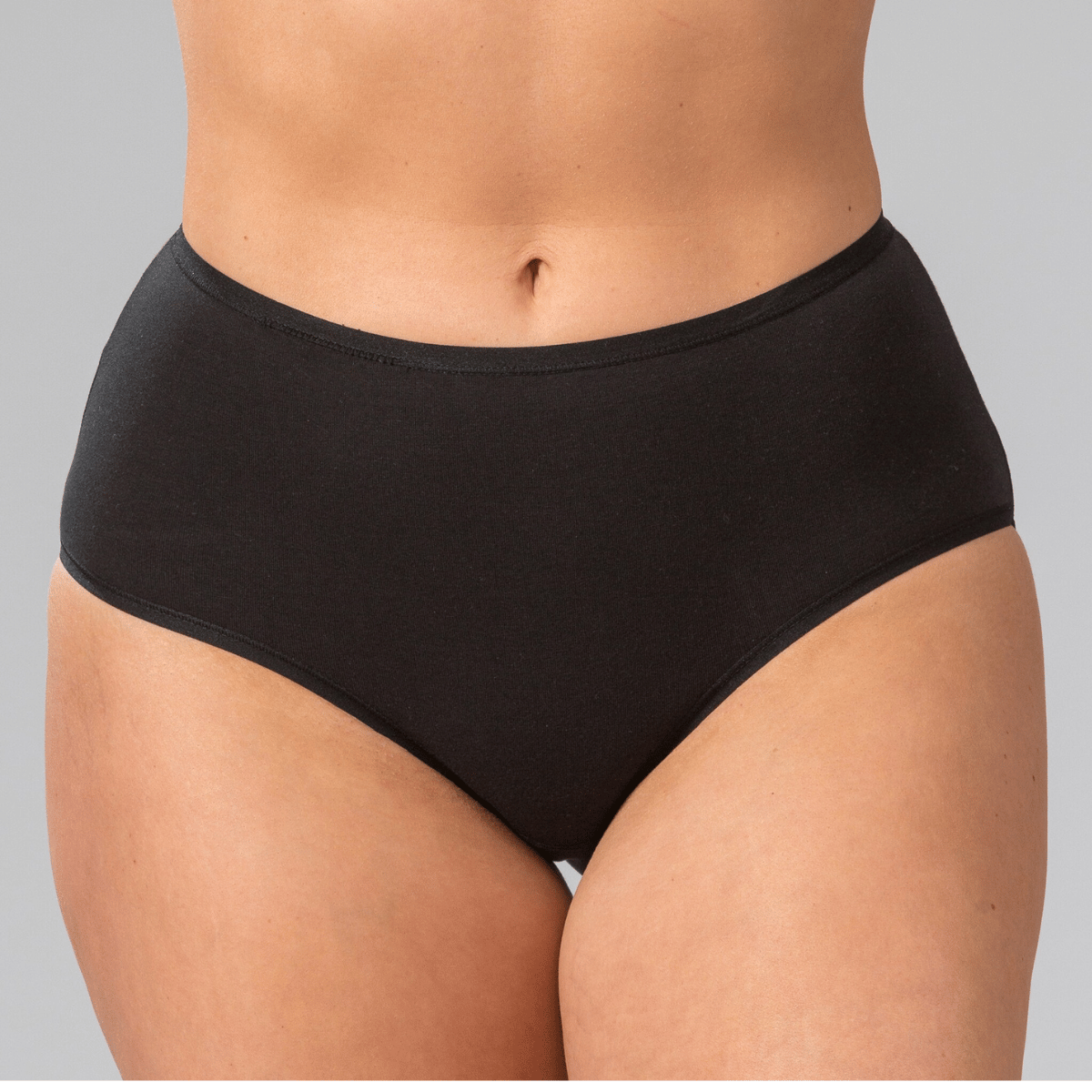 Trofé Cotton midi slip, zwart