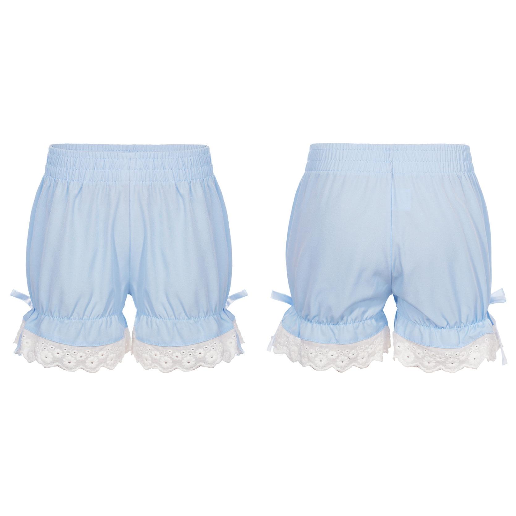 IEFiEL Kinderen Meisjes Bloomers Pettipants Elastische taille Pompoen Shorts Zomer Effen kleur Veiligheidsbroeken 9-10 Years blauw