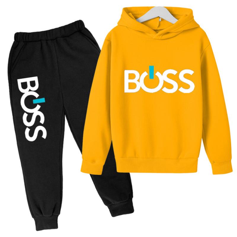 Xuhaijian02 Lente Herfst Jongens Meisjes Casual Mode Print Trui Lange Mouw Hoodie Tops + Broek Trainingspak 4-14 Jaar kinderkleding 130
