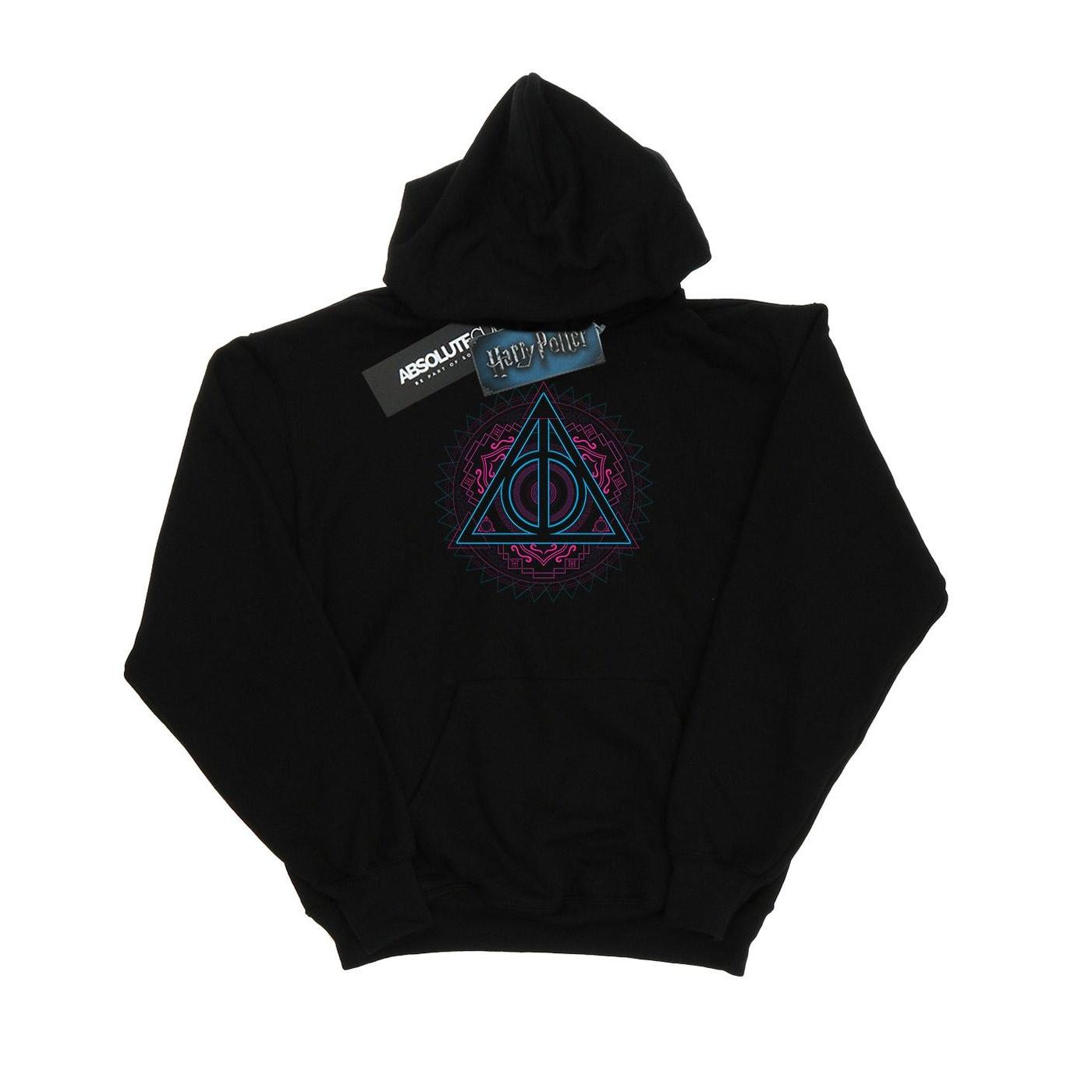 Harry Potter jongens neon doodsrelieken hoodie 7-8 Years zwart