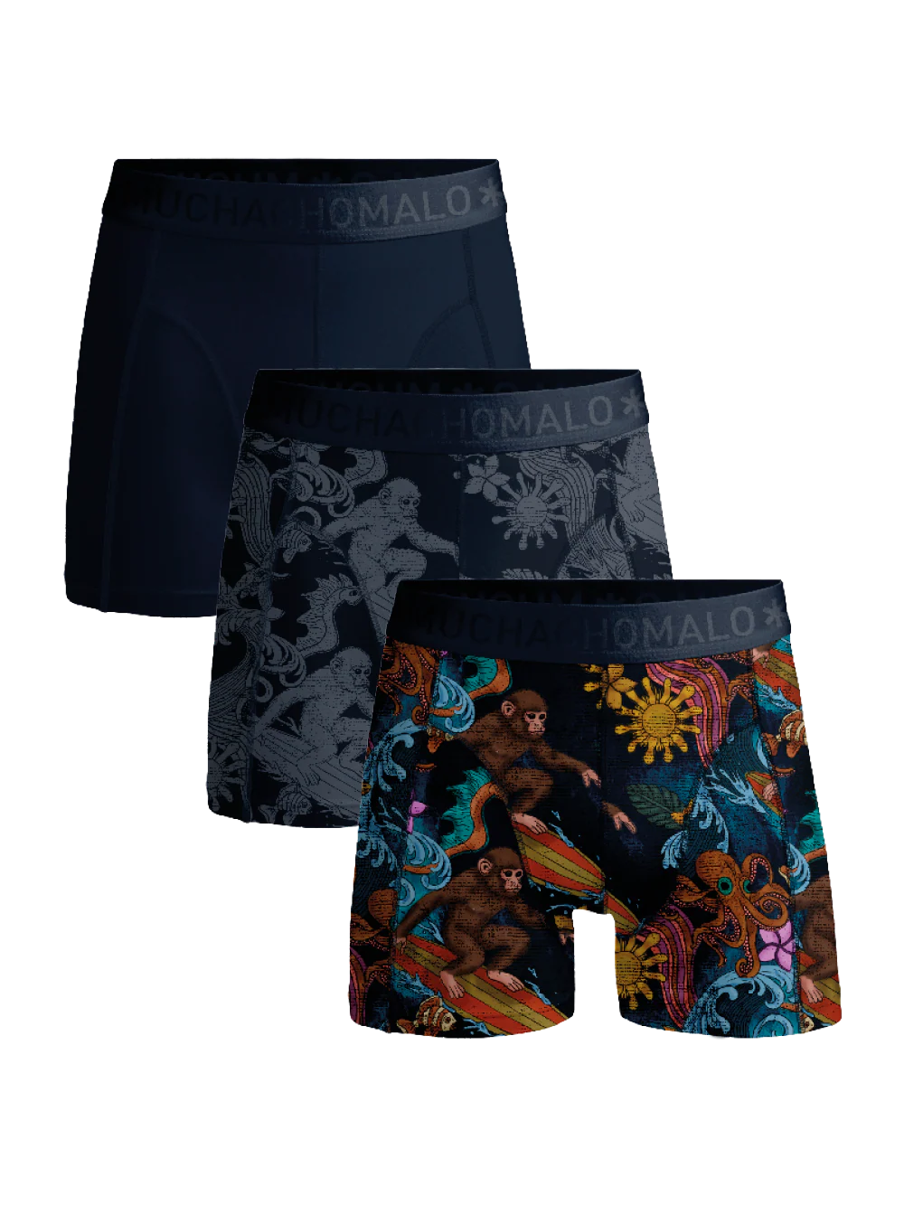 Muchachomalo Boys 3-pack boxer shorts print/print/solid