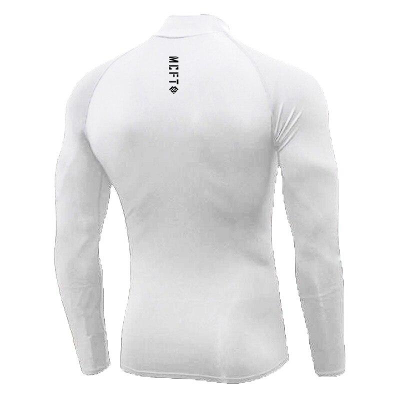 Muscleguys Lente en Herfst Stretch Professionele Hardloop Fitness Kleding Heren Training Lange Mouw Snel Drogende Sport T-shirts XXL wit