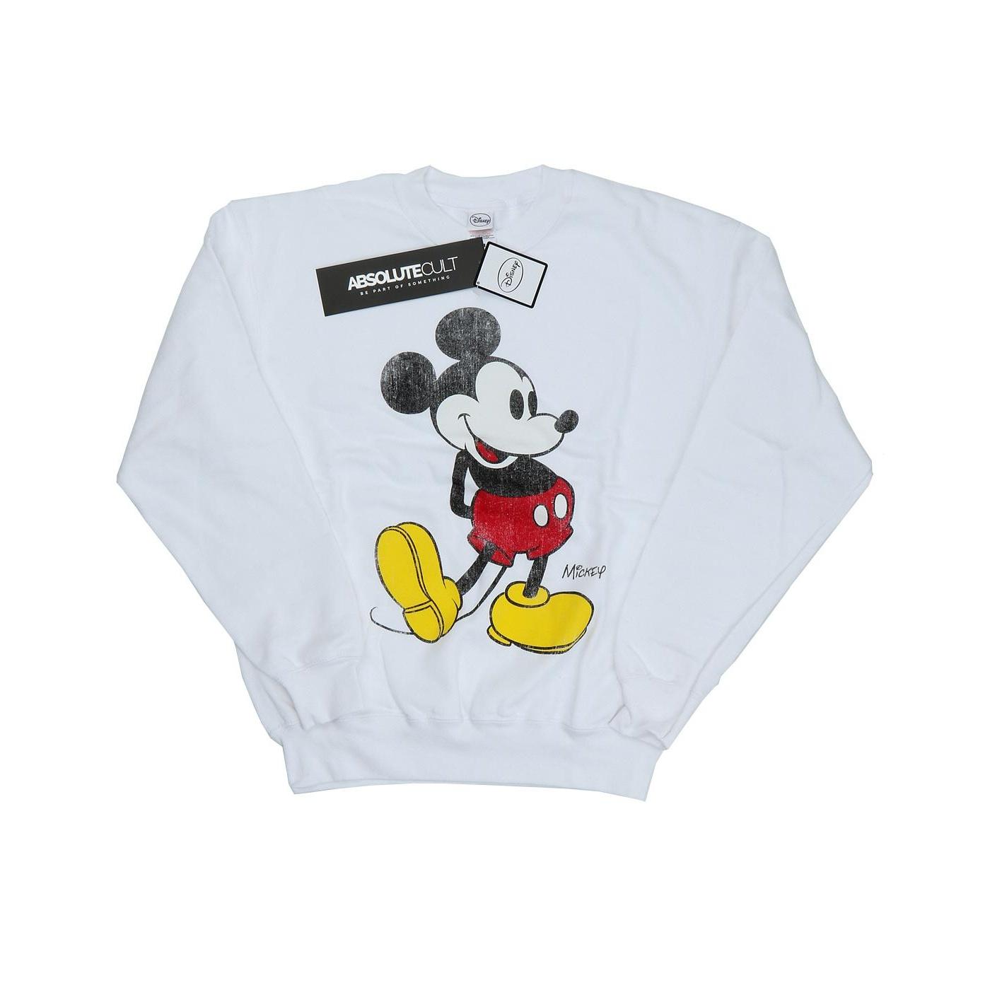 Disney Heren Mickey Mouse Klassiek Kick Sweatshirt XL wit