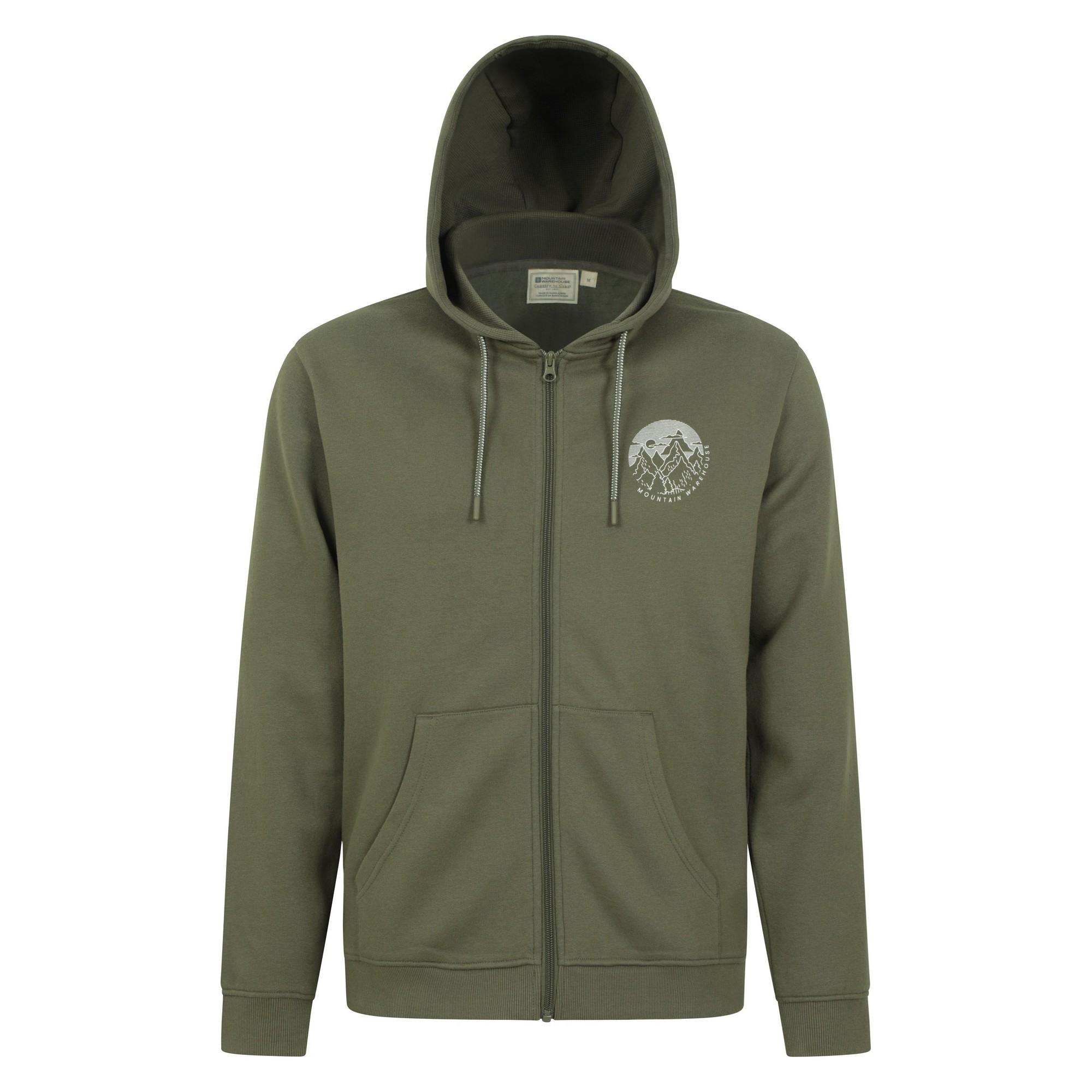 Pertemba FR - Apparel Mountain Warehouse Heren Circle Mountain Trekkoord Hoodie met Volledige Rits M kaki/groen