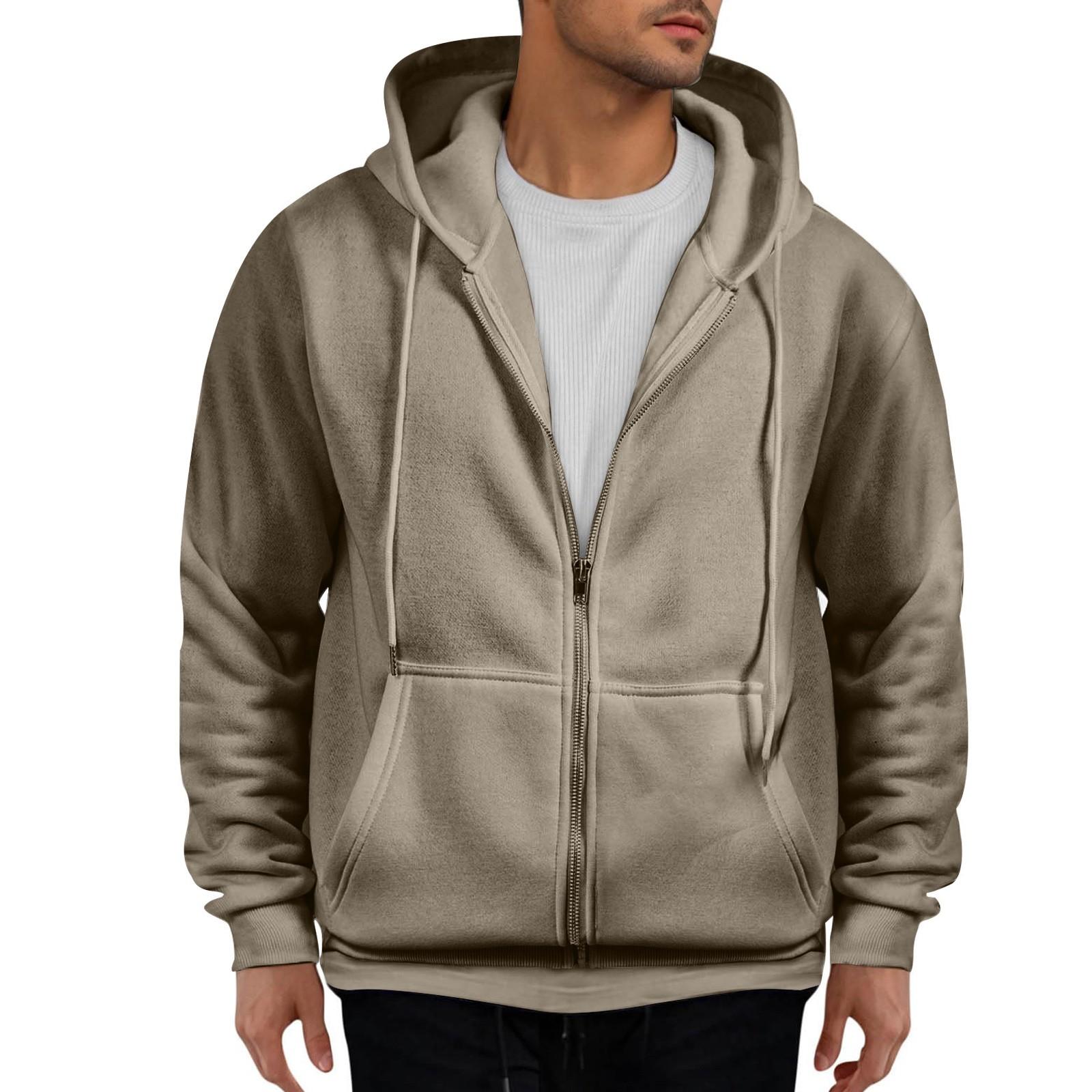 Sinking fish Heren Hoodie met trekkoord, lange mouwen, hoodie, sweatshirt met volledige ritssluiting, casual hoodie met zak XL