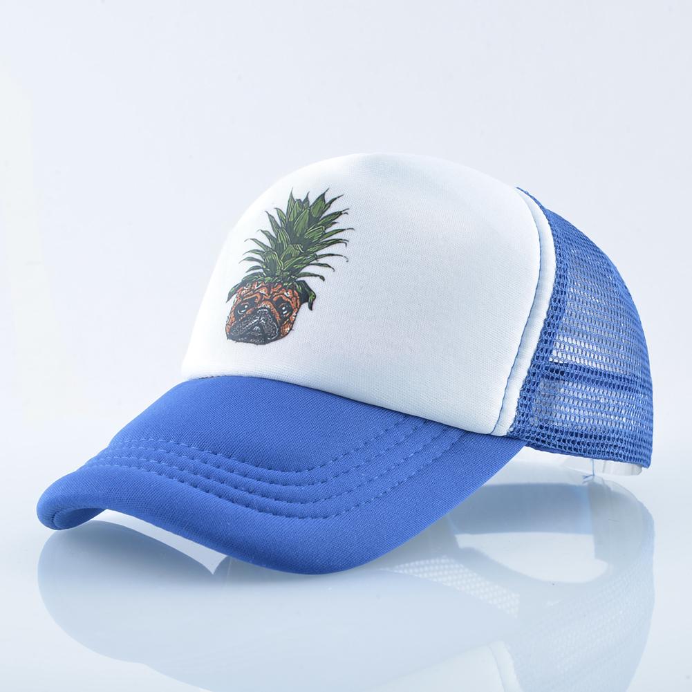 Kissbaobei Verstelbare kind mesh baseball caps kinderen print ananas snapback hoeden jongens zomer mesh pet meisjes 51-54CM