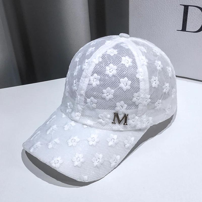 Headgear Kanten hoed Katoenen baseballpet Dames Snapback-hoeden Hiphop-petten Buitensporthoed XL wit