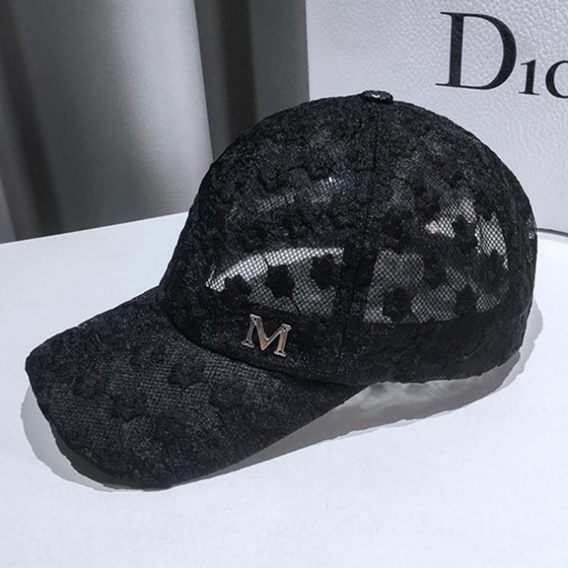 Headgear Kanten hoed Katoenen baseballpet Dames Snapback-hoeden Hiphop-petten Buitensporthoed XL zwart
