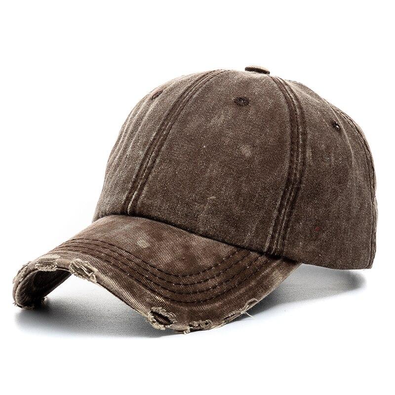 UP POSITIVE Nieuwe Unisex Gewassen Katoenen Pet Hoge Kwaliteit Denim Effen Baseball Pet Mannen Vrouwen Verstelbaar Casual Outdoor Streetwear Mode Hoed 56cm-60cm koffie