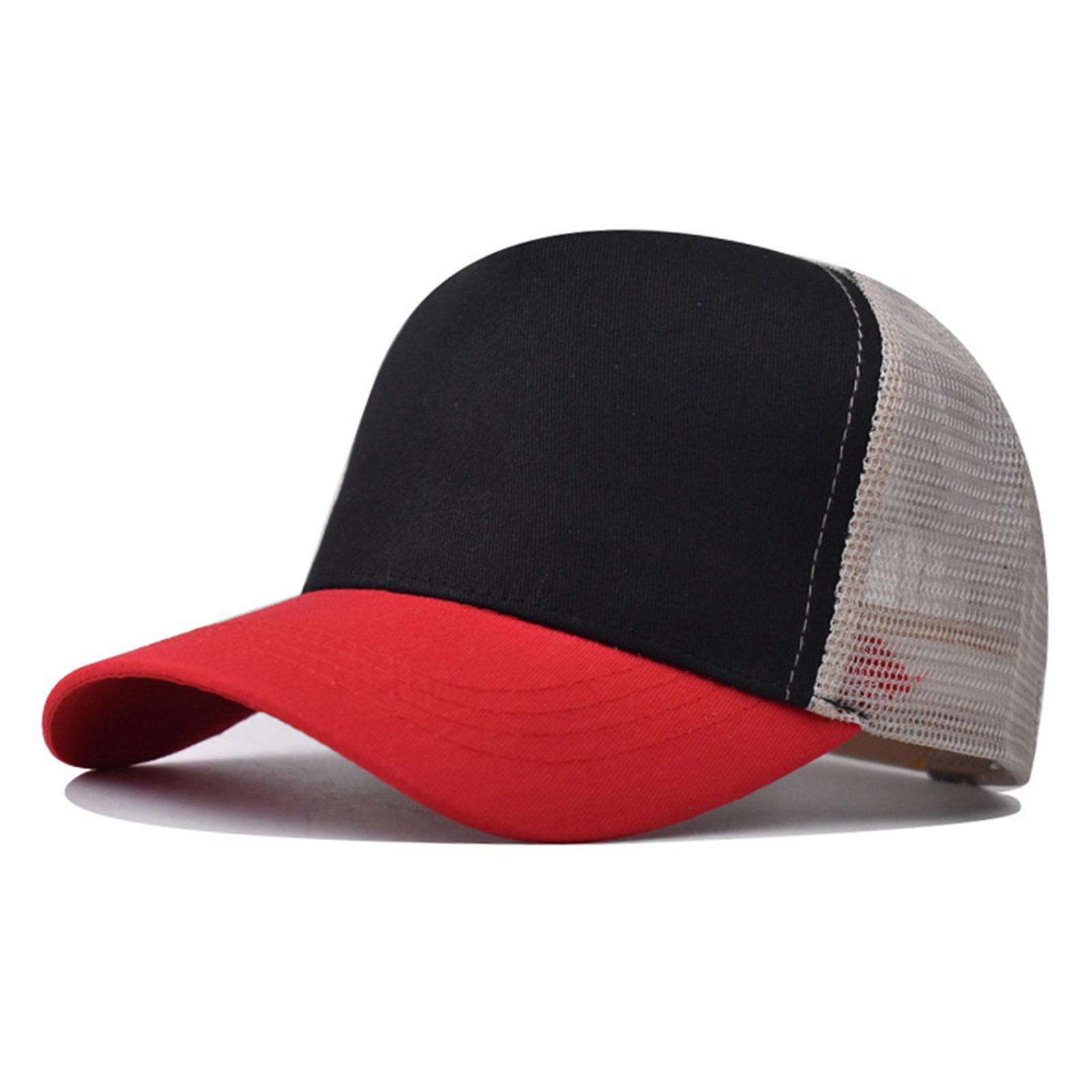 Papij (Qunide) Modieuze klassieke mesh-pet met kleurblokkering en ademende baseballpet One Size rood