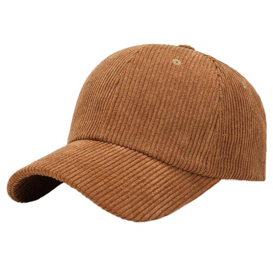 Mayshowou Corduroy honkbalpet met grote rand, dikke strepen, textuur, pet met klep, effen kleur, verstelbare omtrek, wandel-, reis- en winkelhoed