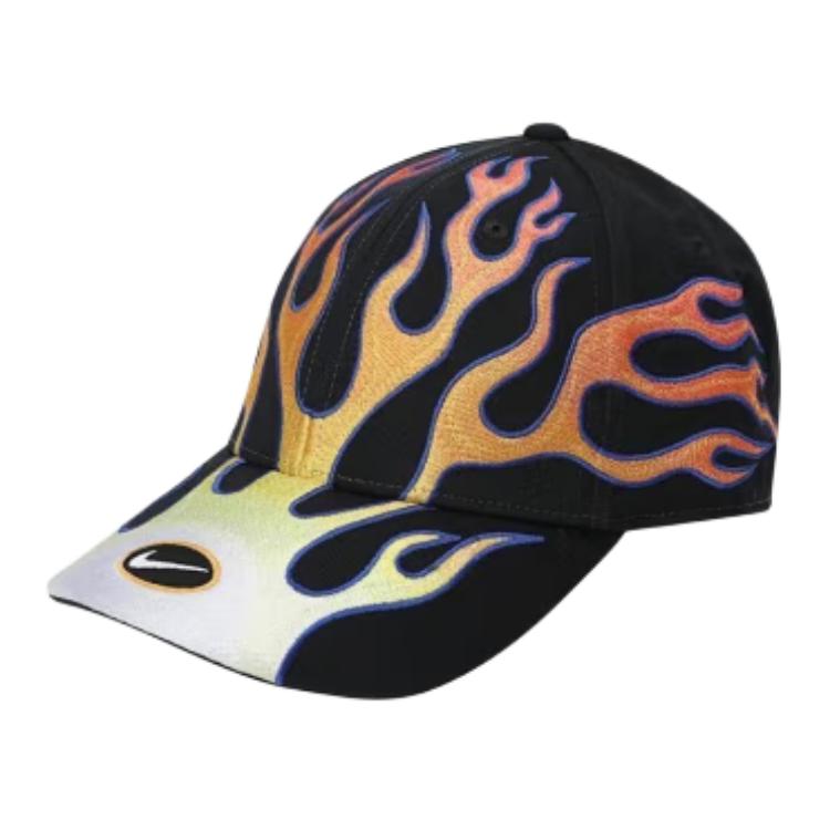 Nike Structured OG Flame Club Cap Black Unisex Streetwear HV6642-010 L