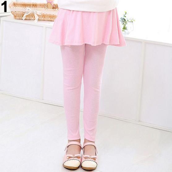 YUBAOBEI Nieuwe Meisjes Kinderen Mode Pure Kleur Elastische Rok Herfst Winter Lente Lange Broek Leggings Cake Rok 6T roze