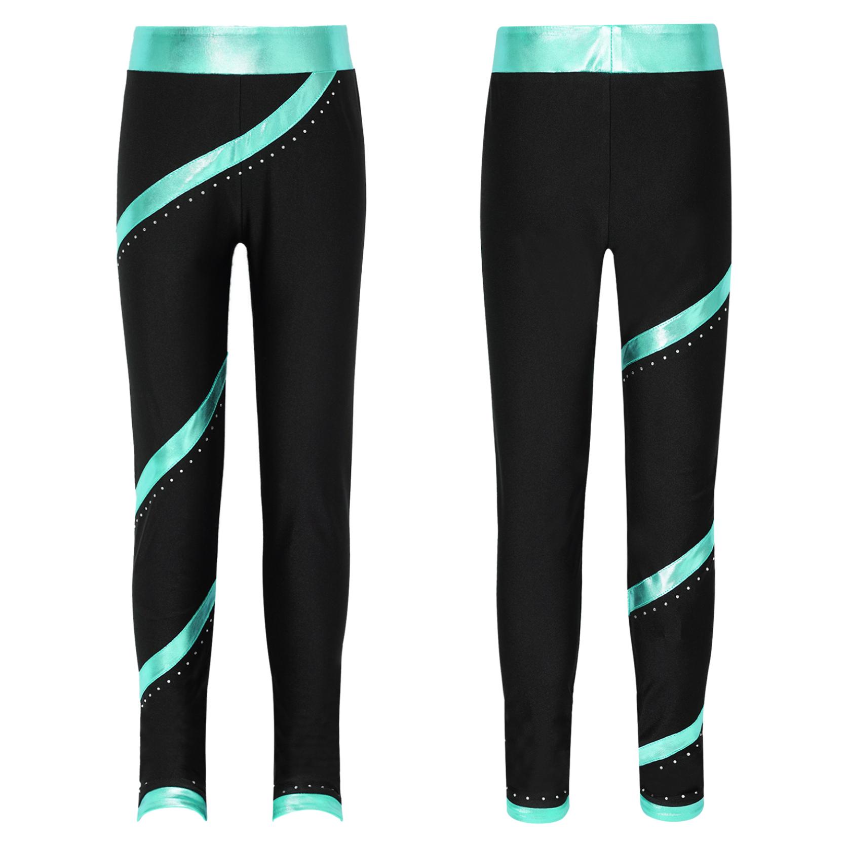IEFiEL Kinderen meisjes kunstschaatsen gymnastiek prestatie legging glanzende strass skinny broek 15-16 Years