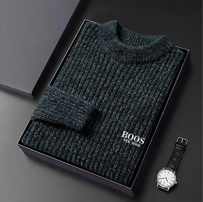 CHIC STUDIO Herfst en winter gebreide dikke dikke naald trui Mid-jeugd halve coltrui Chenille imitatie nerts warme stretch trui voor mannen 3XL/125/185