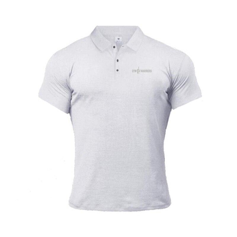 Muscleguys Nieuwe herenkleding Zomer revers korte mouw, ademend, comfortabel en casual poloshirt XXL wit