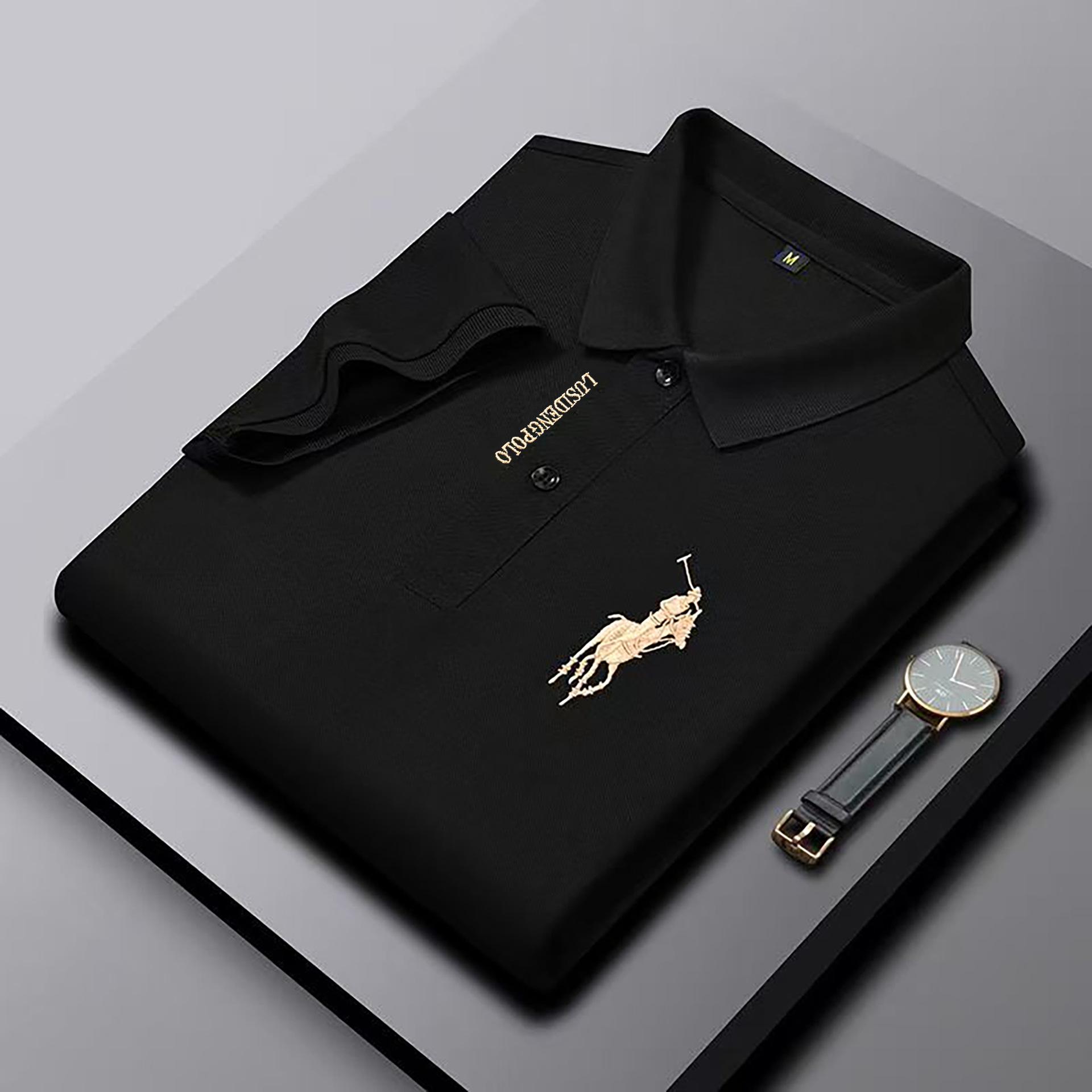 Jianchi Mall BB Poloshirt voor heren Zomer T-shirt met korte mouwen Dieptepunt voor heren Casual geborduurd poloshirt XL
