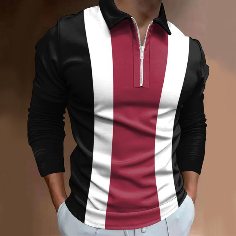 Haodingfushi Herenmode Lente Herfst Polyester Poloshirt 3D Digitale Print Casual Golf Poloshirt Tops XL