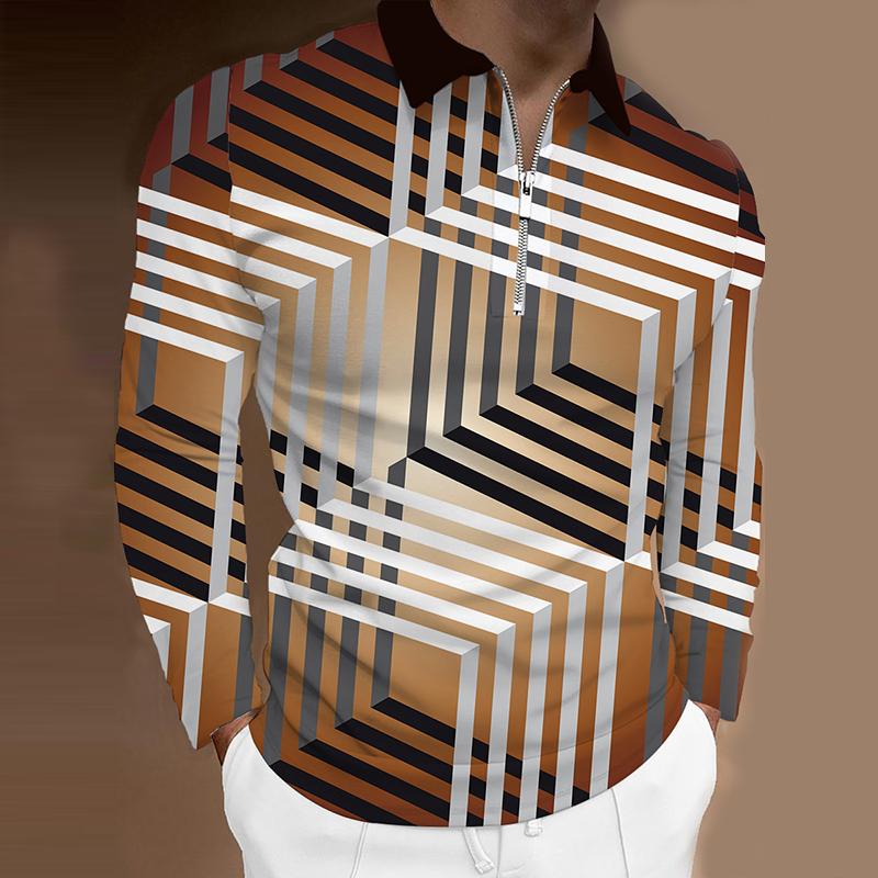 Haodingfushi Herenmode Lente Herfst Polyester Poloshirt 3D Digitale Print Casual Golf Poloshirt Tops 4XL