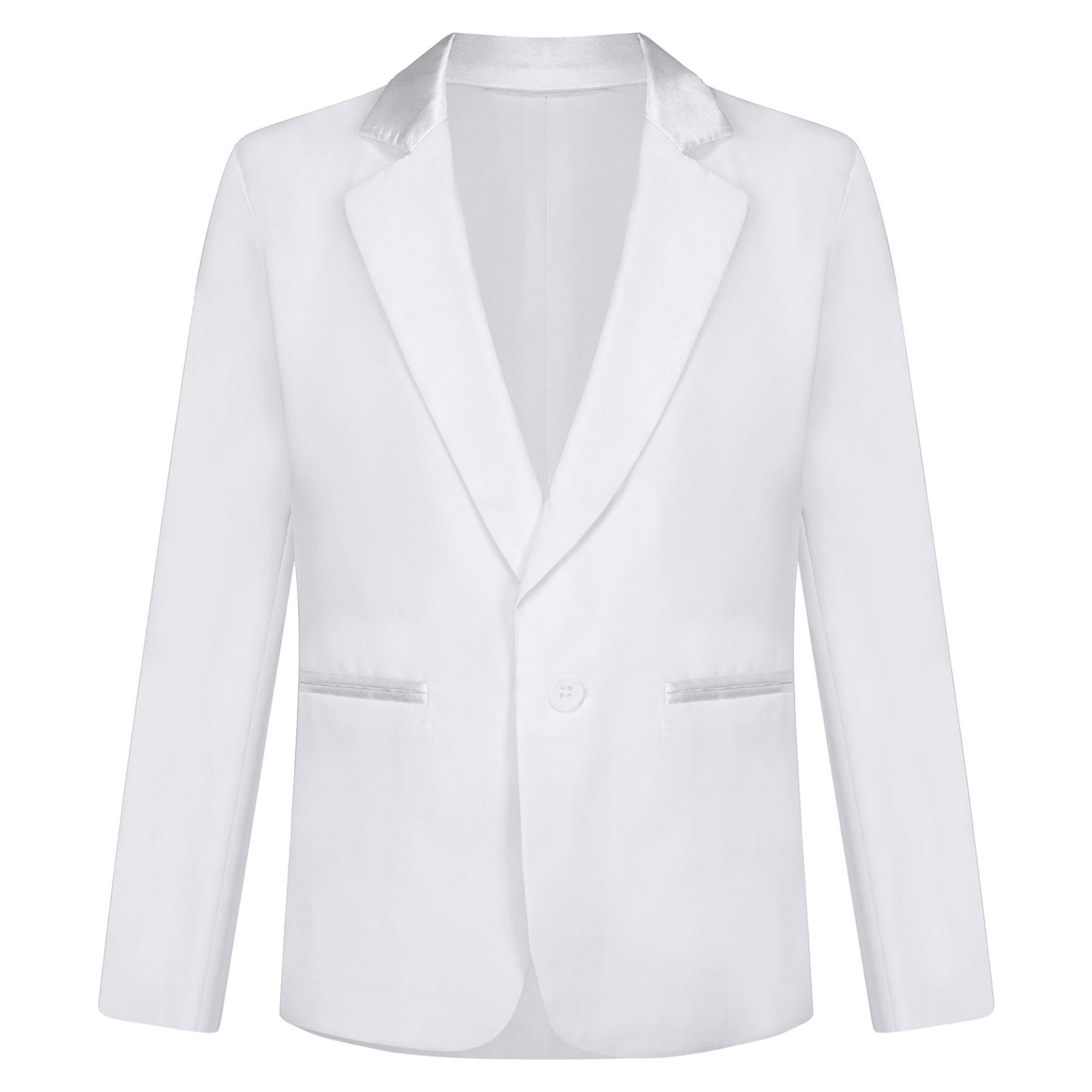 IEFiEL Kinderen Jongens Gentleman Blazer Revers Een Knoops Pak Jas Buitenkleding Formele Bruiloft Feest Pak 7-8 Years
