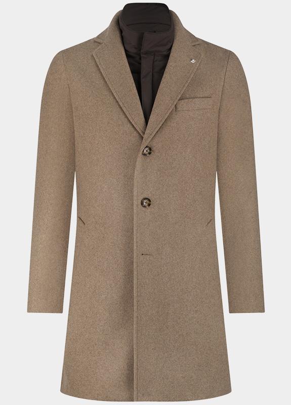 Bos Bright Blue Wollen jas igor wool coat 25301ig43bo/820 sand