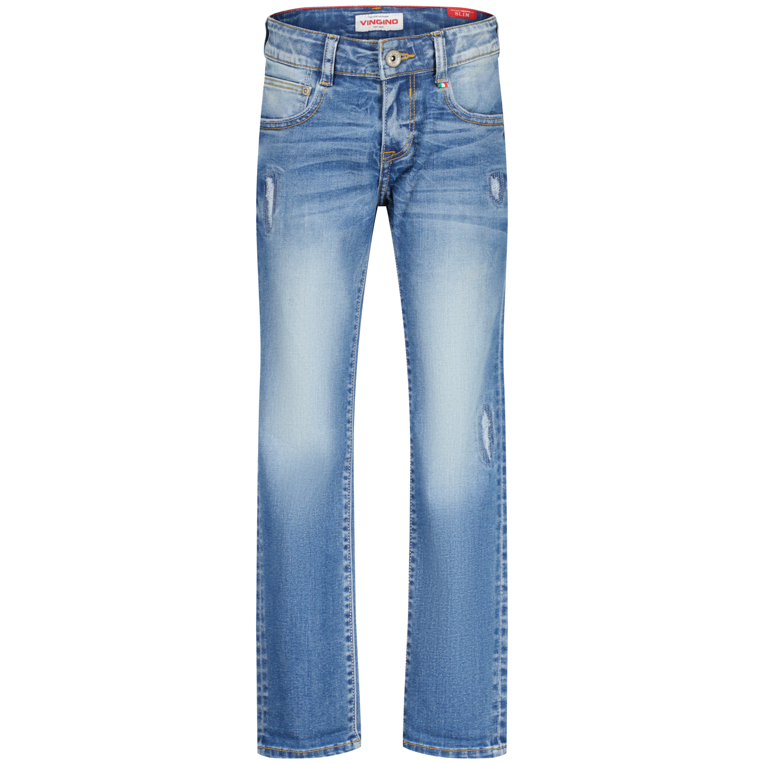 Vingino winter jeans broek jongens - old vintage blauw - Dante craftes - slim fit