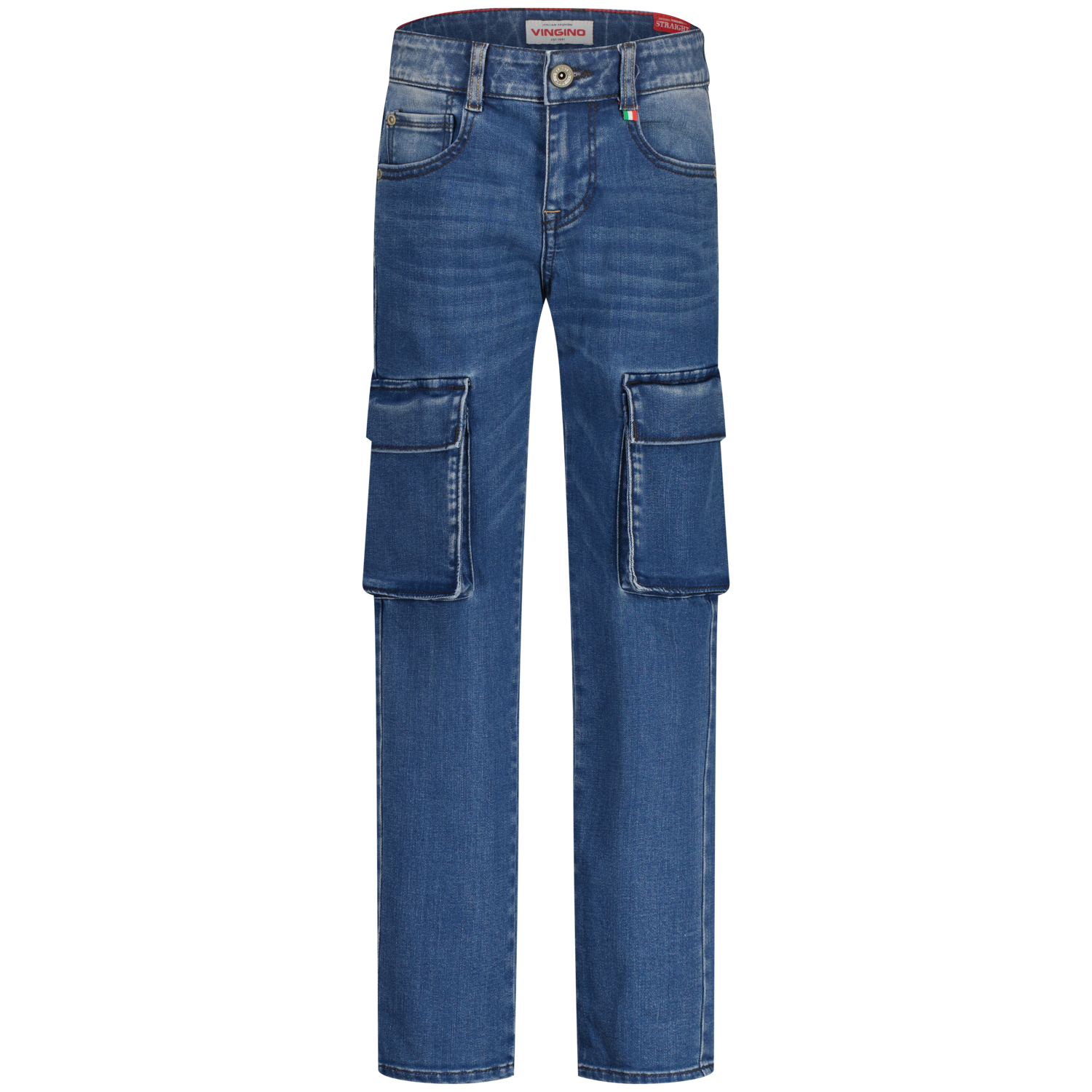 Vingino winter jeans broek jongens - blauw - Paolo Cargo - straight fit