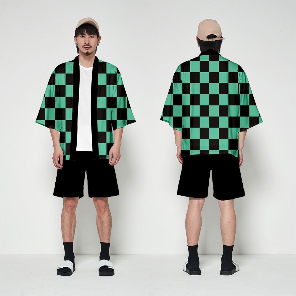 Haicospl Mannen Vrouwen Anime Kimono Kamado gewaad Japan Cosplay Kostuum Vest Demon Slayer Kimetsu Geen Yaiba Haori Yukata Unisex Cool Top jas XXL