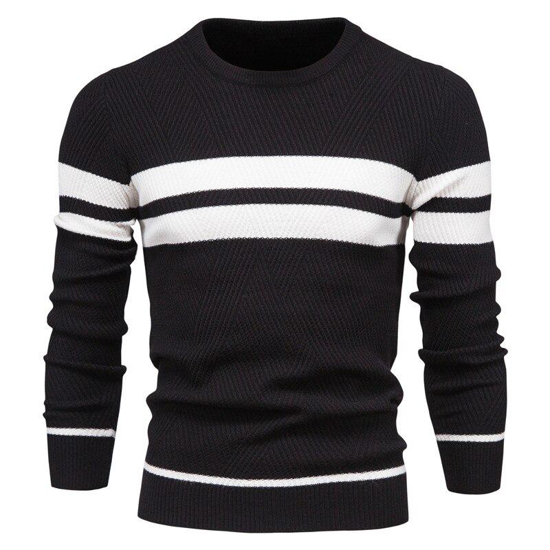 AIOPESON Men Fashion Usegiraffe Lente Herfst Casual trui Heren trui Slanke heren trui Modetrend Eenvoudige heren trui Lange mouw Warm XL zwart