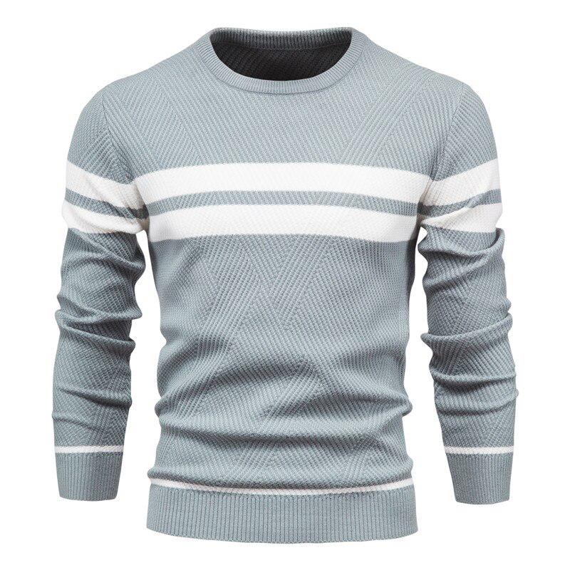 AIOPESON Men Fashion Usegiraffe Lente Herfst Casual trui Heren trui Slanke heren trui Modetrend Eenvoudige heren trui Lange mouw Warm L blauw