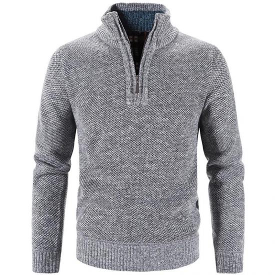 Big Thumb 2024 Winter Mannen Fleece Dikkere Trui Halve Rits Coltrui Warme Trui Kwaliteit Mannelijke Slanke Gebreide Wollen Truien 3Xl XL