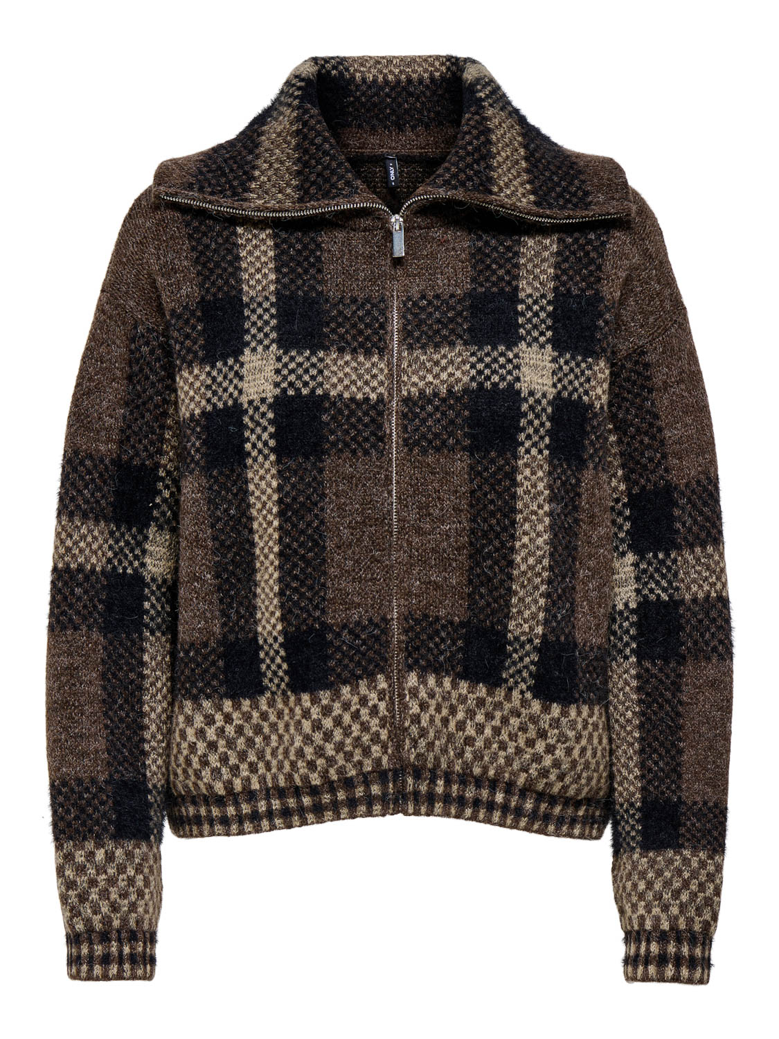 Only Onlmaroon Ls Zip Collar Cardigan Kn: