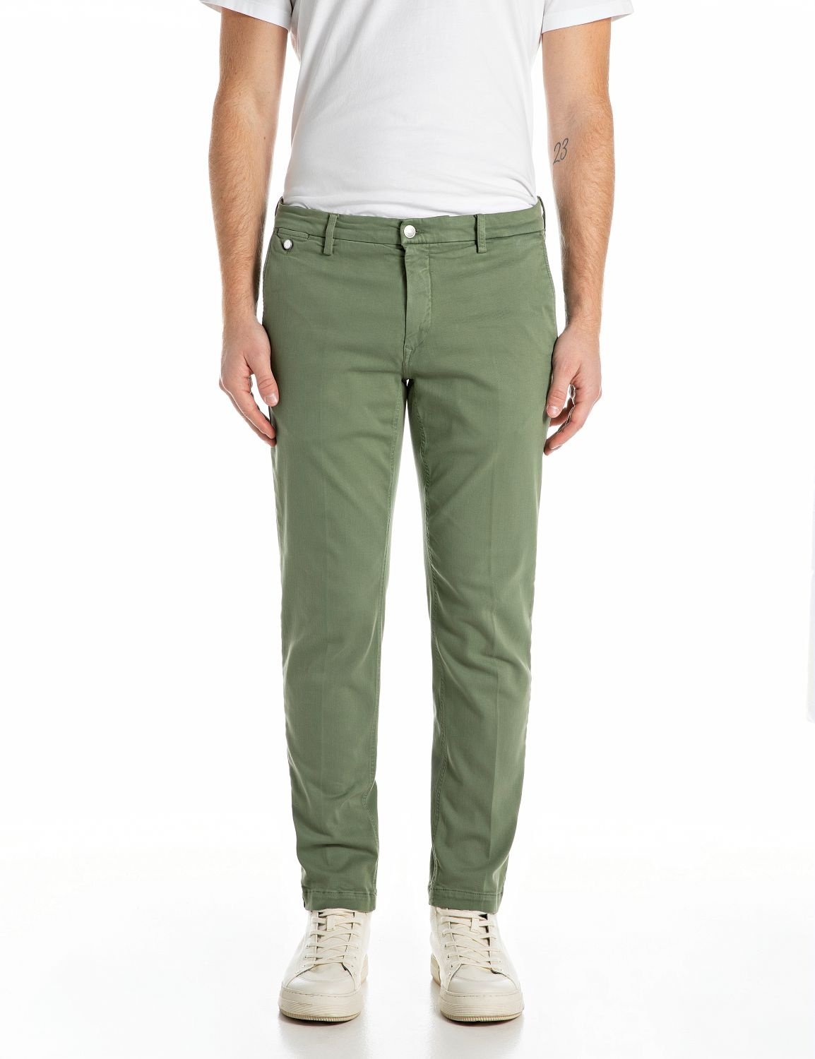Replay Hyperflex Jeans Chino Benni  Stretch Denim  Army Green 