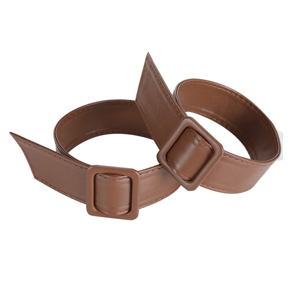 Wangiatjm Faux Leather Leather Cuff Bands Replacement Coat Sleeve Buckles Adjustable Sleeve Garters  Women E