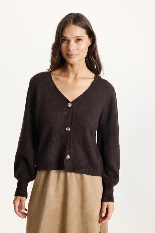 IN FRONT PEARL CARDIGAN 16795 801 (Brown 801)