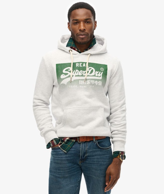 Superdry Vintage Box Gradient-hoodie Lichtgrijs