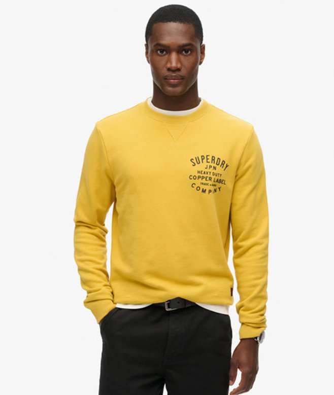 Superdry Copper Label Sweatshirt met Ronde Hals en Afbeelding Geel