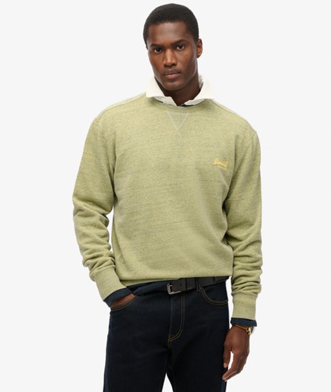 Superdry Overgeverfd Marl Sweatshirt met Ronde Hals Geel