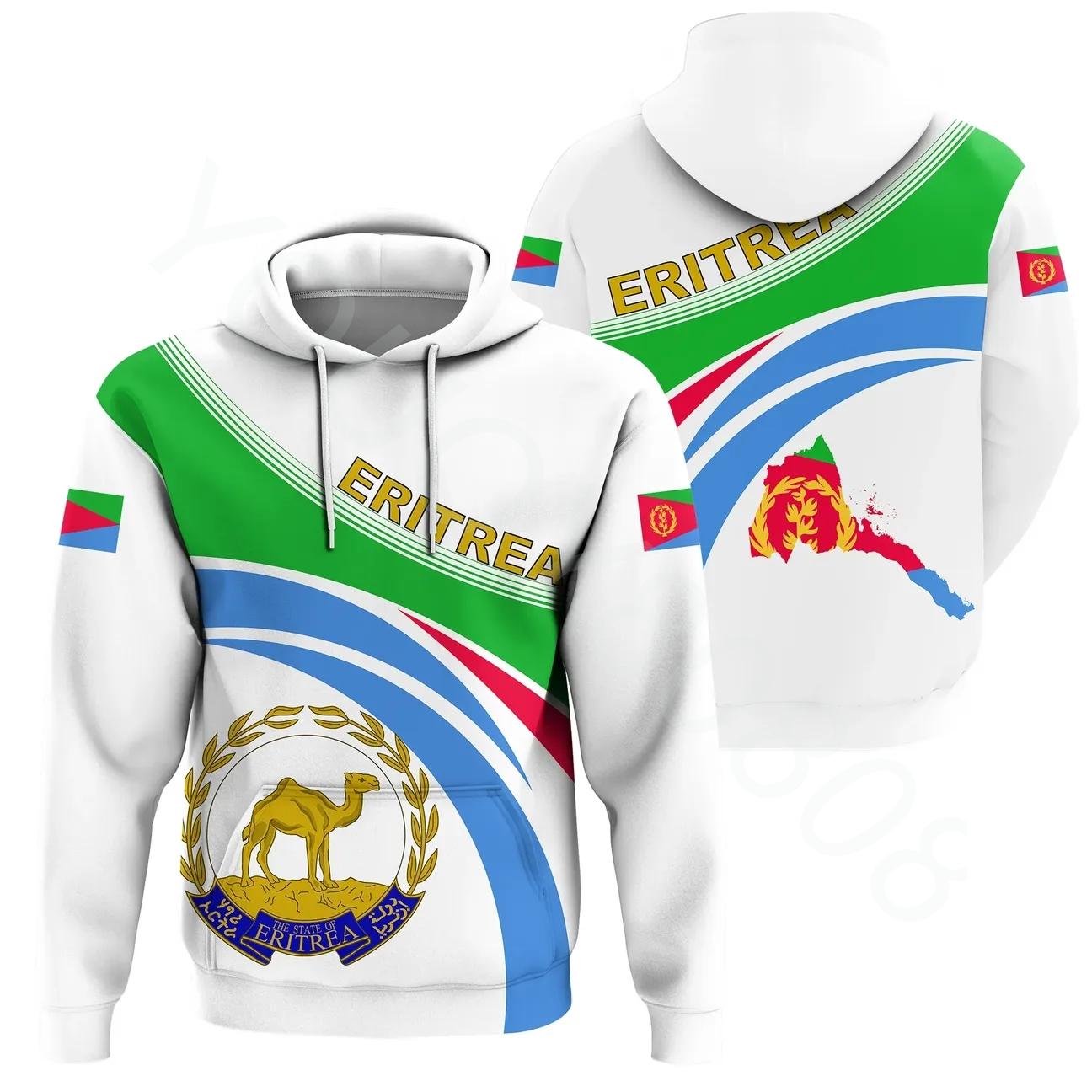 Xuhaijian02 Afrikaanse regio herfst en winter nieuwe kleding heren casual losse hoodie trui print Eritrea vlag hoodie L