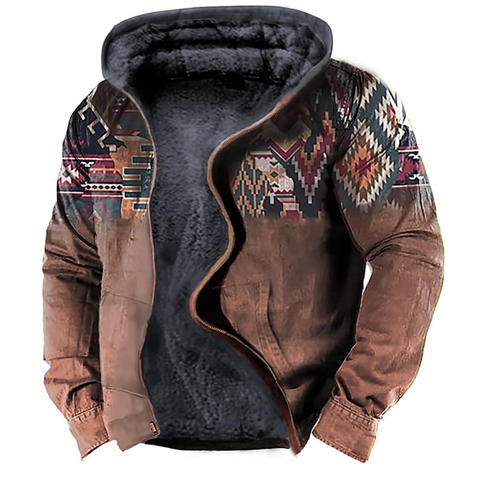 NB Fashion Casual camouflagesportsweatshirt voor heren, jas met lange mouwen en rits en capuchon XXXXL koffie
