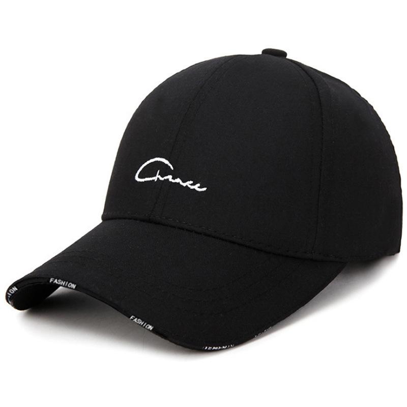 R&N Fashion Effen kleur Unisex Baseball Cap Outdoor Verstelbare Geborduurde Caps Vrouwen Mannen Lente Zomer Zonneklep Hoed zwart