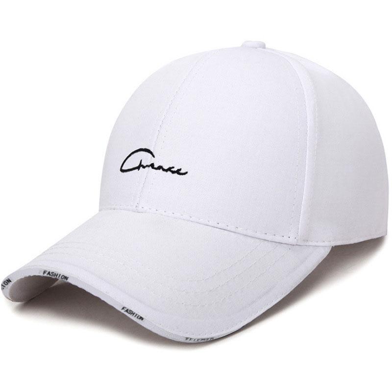 R&N Fashion Effen kleur Unisex Baseball Cap Outdoor Verstelbare Geborduurde Caps Vrouwen Mannen Lente Zomer Zonneklep Hoed wit