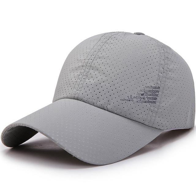 Headgear Mannen Vrouwen Zomer Baseball Cap Sneldrogend Hoeden Unisex Ademend Sport Pure Kleur Snapback Hoed Golf Caps Bone Hoed grijze kleur