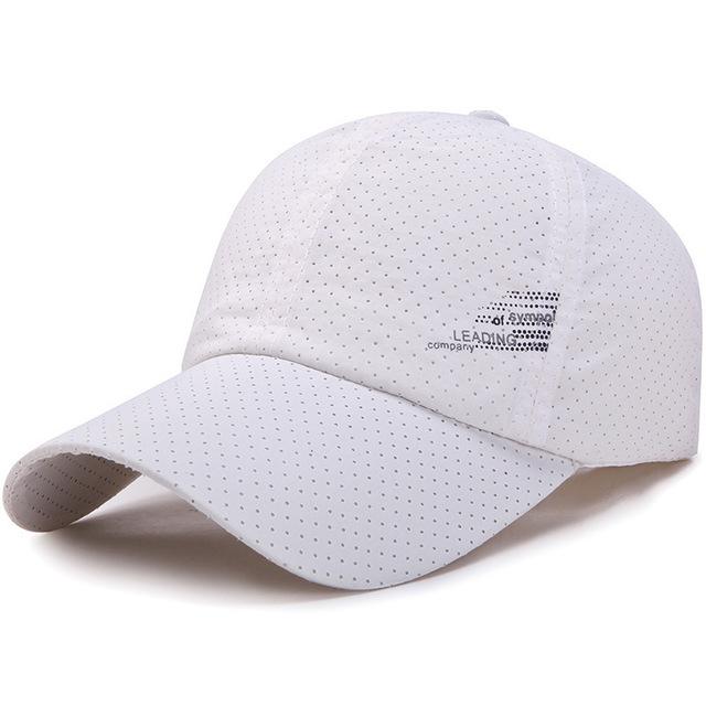 Headgear Mannen Vrouwen Zomer Baseball Cap Sneldrogend Hoeden Unisex Ademend Sport Pure Kleur Snapback Hoed Golf Caps Bone Hoed wit